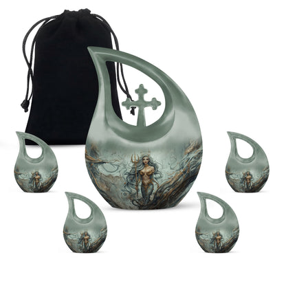 Personalized Mermaid Keepsake Urn for Human Ashes - 10-inch, 200 cu in - Yatskia