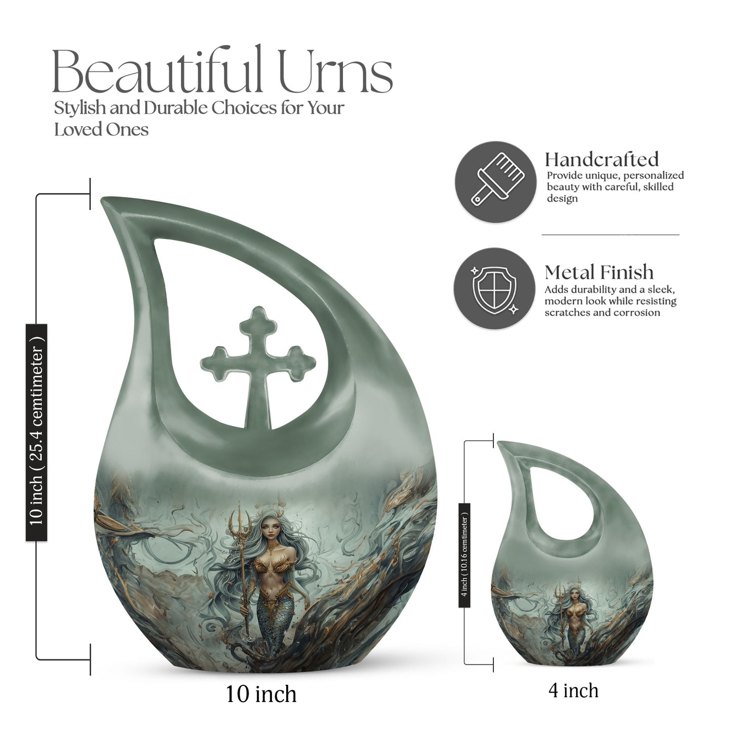 Cross Drop Mermaid Urn