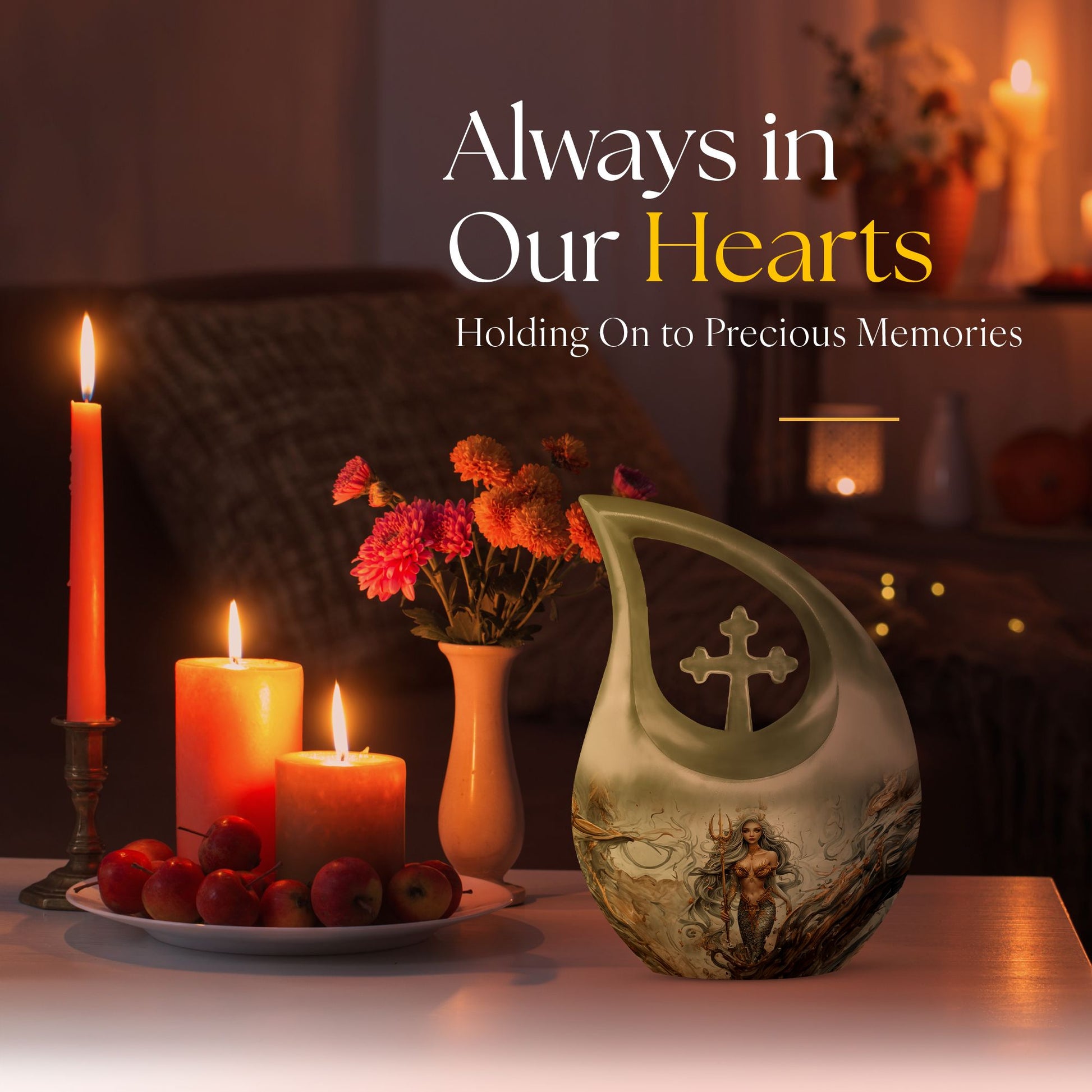 Cross Drop Mermaid Urn