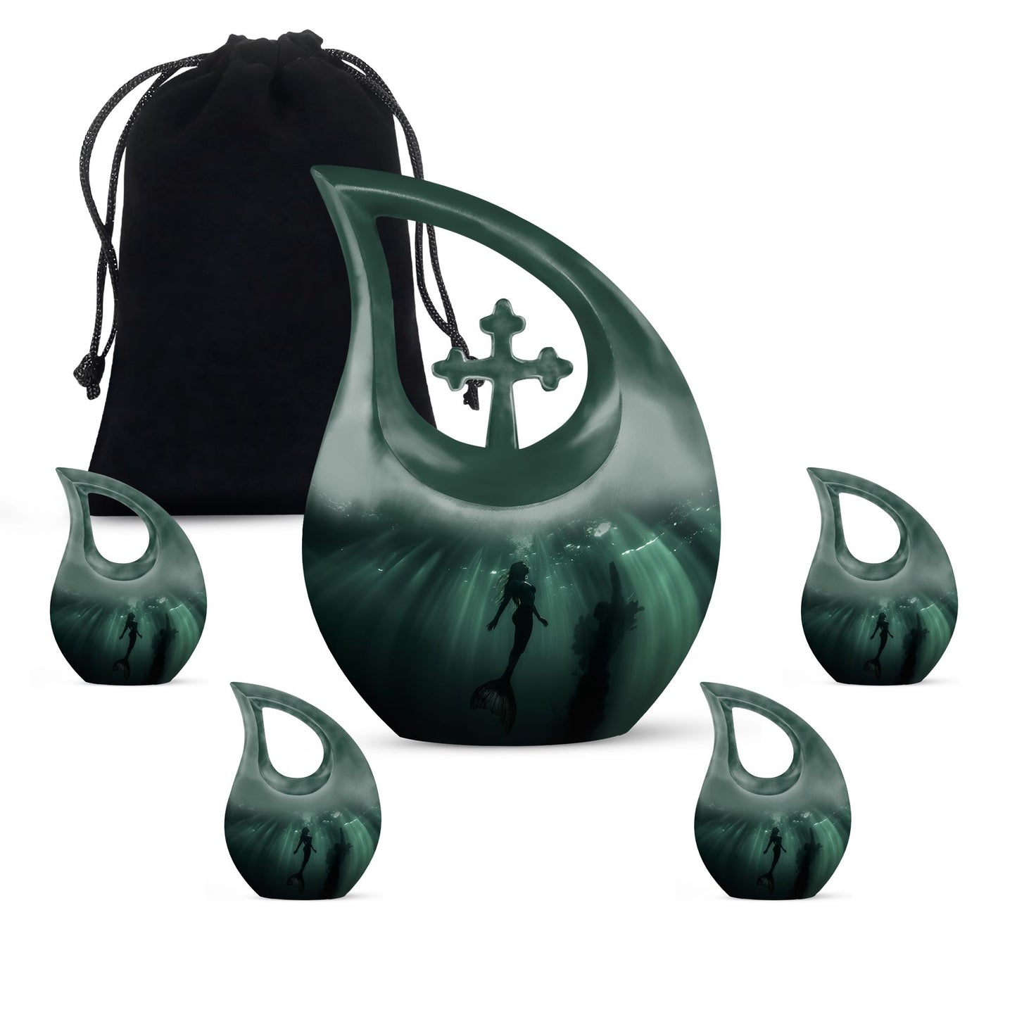10 inch Mermaid-themed Cremation Urn
