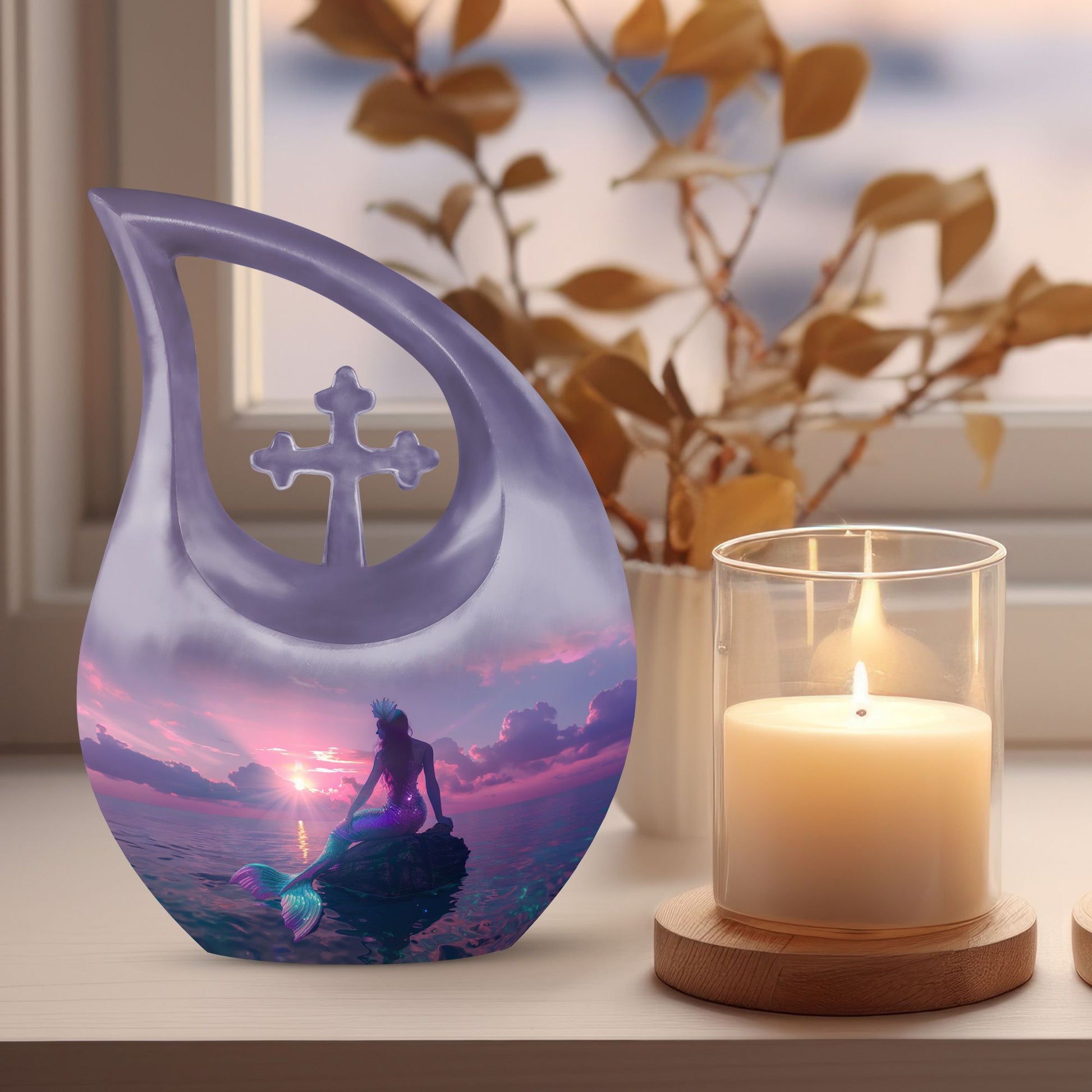 10 inch Mermaid Themed Urn