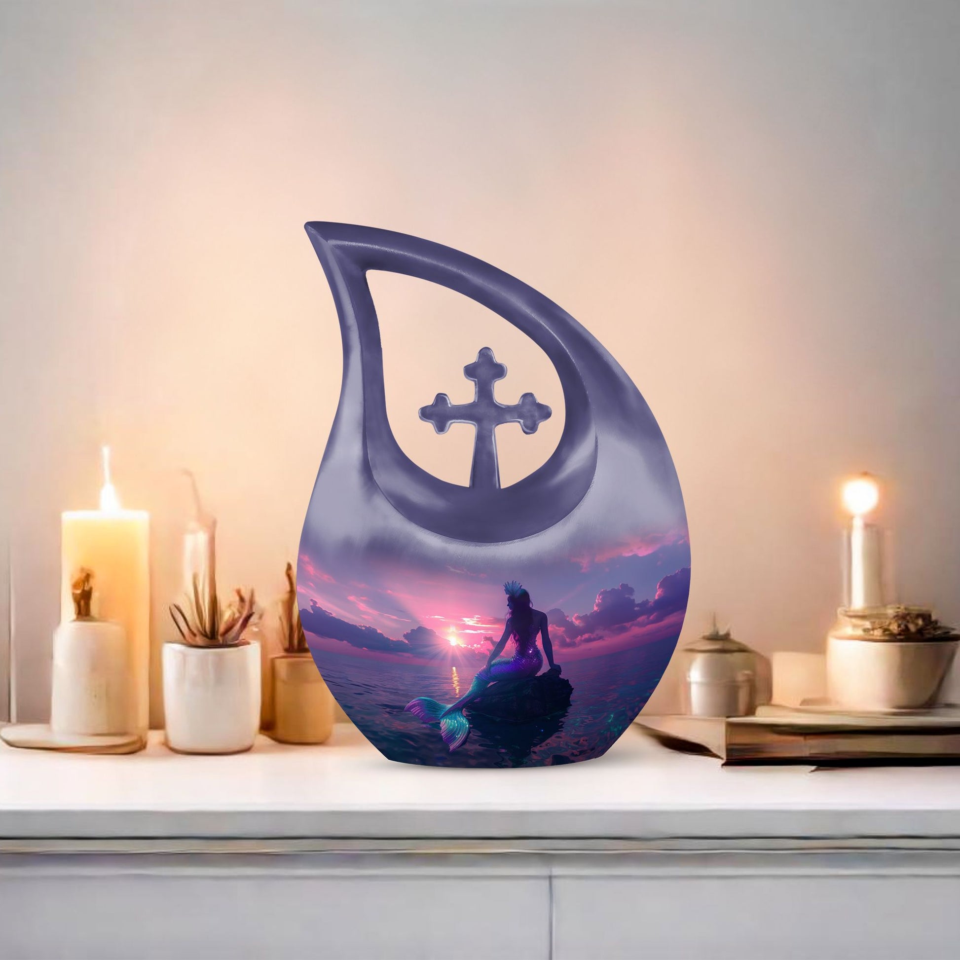 10 inch Mermaid Themed Urn