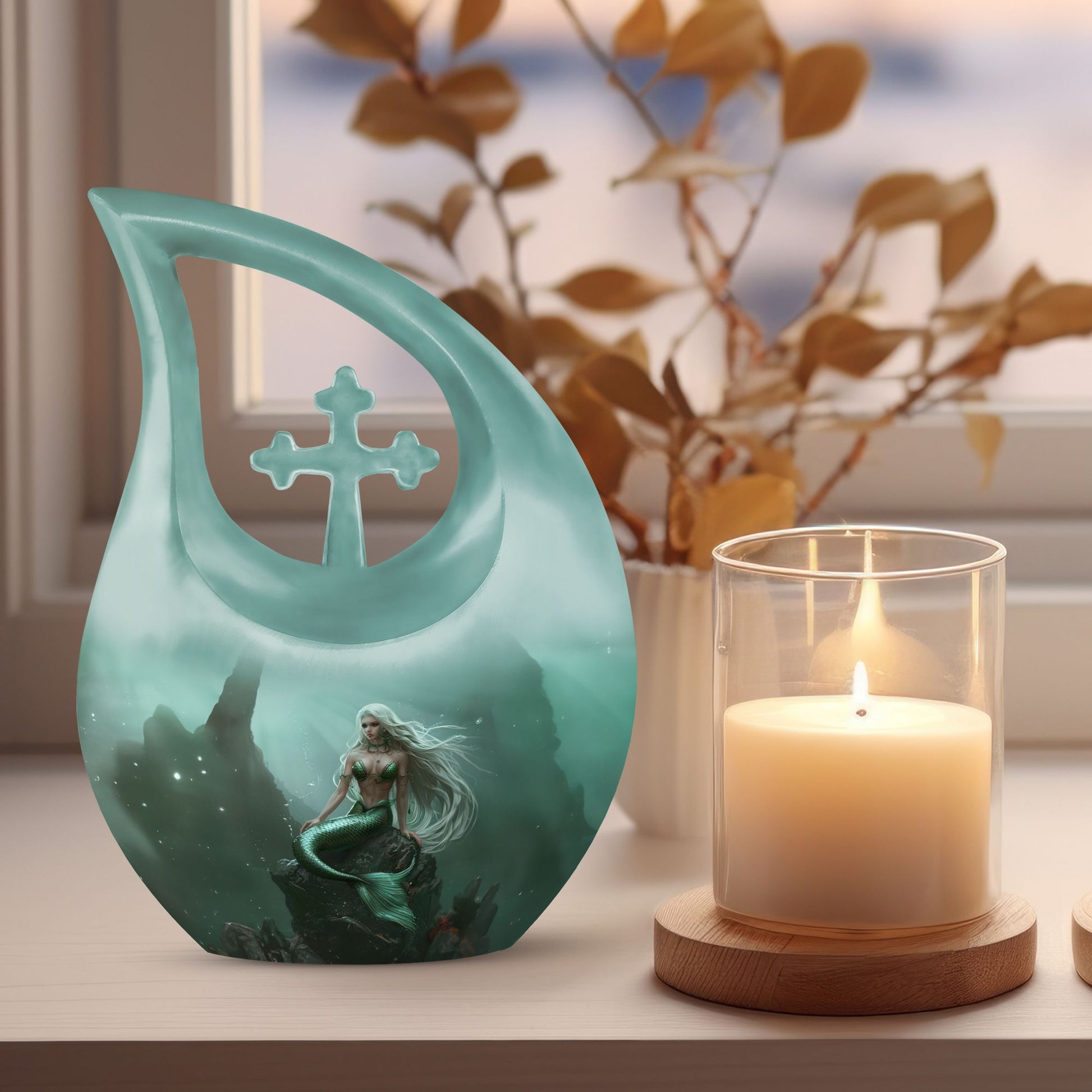 Pink 10-inch Mermaid Urn