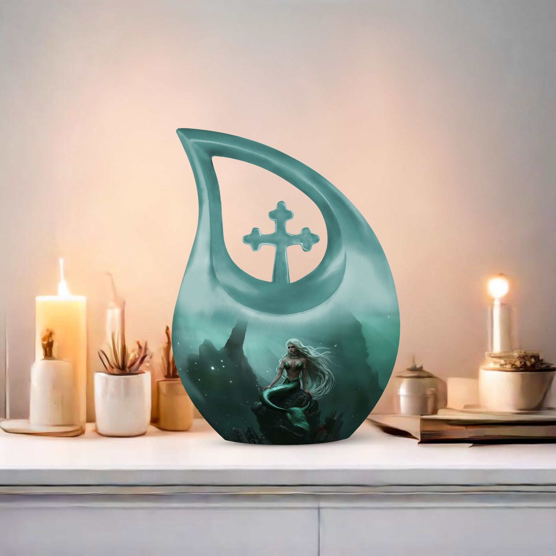 Pink 10-inch Mermaid Urn