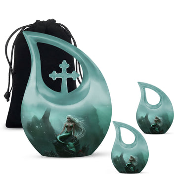 10 inch large Urn with 2 Keepsake 3 Inch Urns