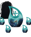 Mermaid Theme Large Urn With 4 Keepsake Urn