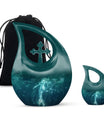Mermaid Theme Large Urn With 1 Keepsake Urn