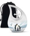 10-inch Penguin-themed modern urn