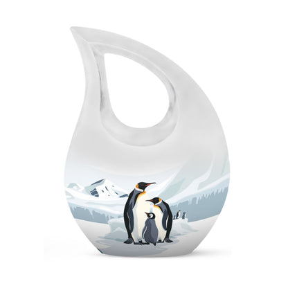 10-inch Penguin-themed modern urn