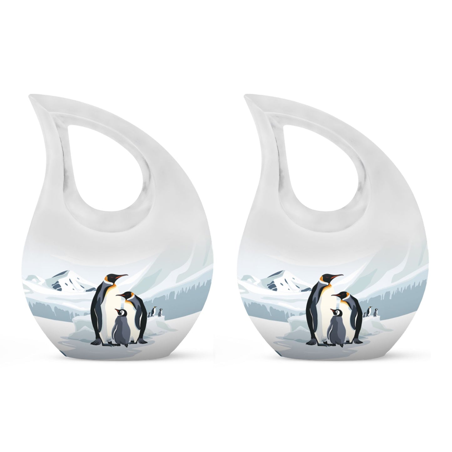 10-inch Penguin-themed modern urn