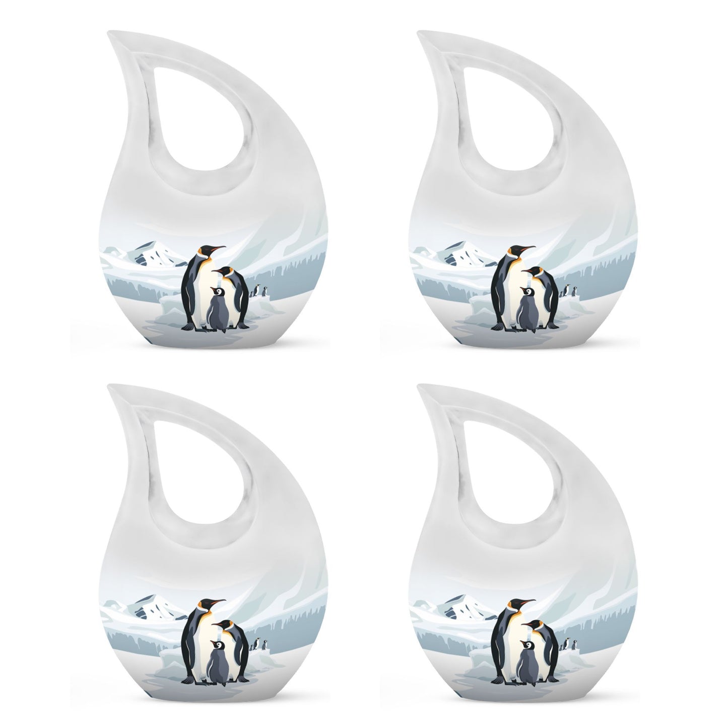 10-inch Penguin-themed modern urn