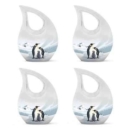 10-inch Penguin-themed modern urn