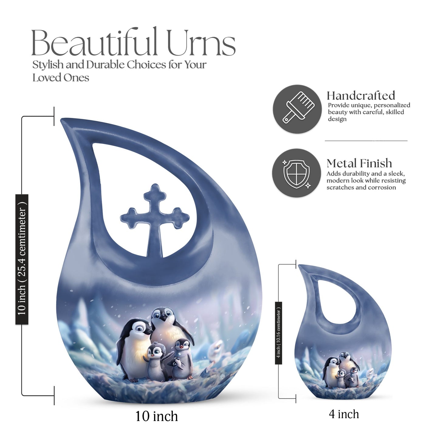 Custom 10-inch Penguin Urn