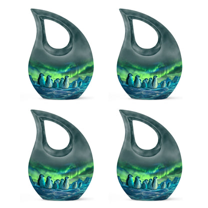 10 Inch Penguin Themed Cross Drop Beautiful Urn