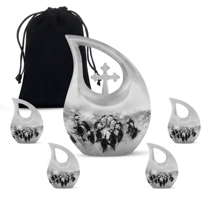 Personalized Penguin Memorial Urn for Human Ashes - 10-inch, 200 cu in - Yatskia