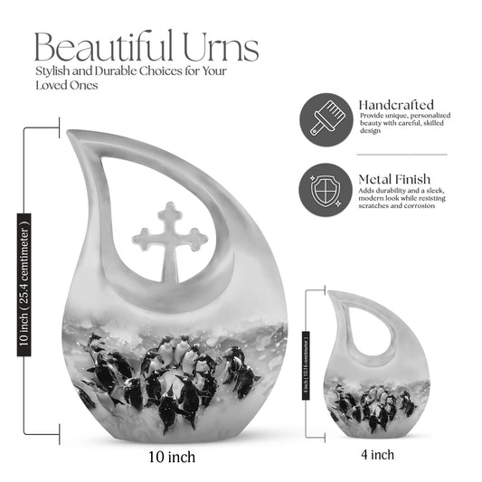 10 Inch Aluminium Penguin Urn
