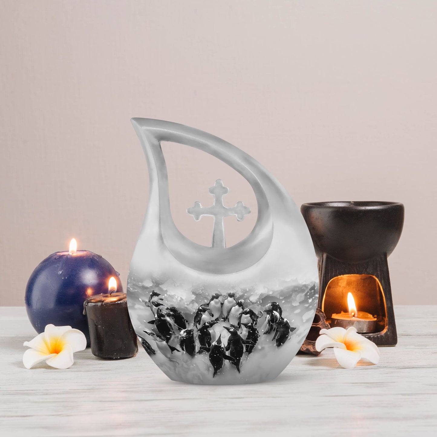 10 Inch Aluminium Penguin Urn