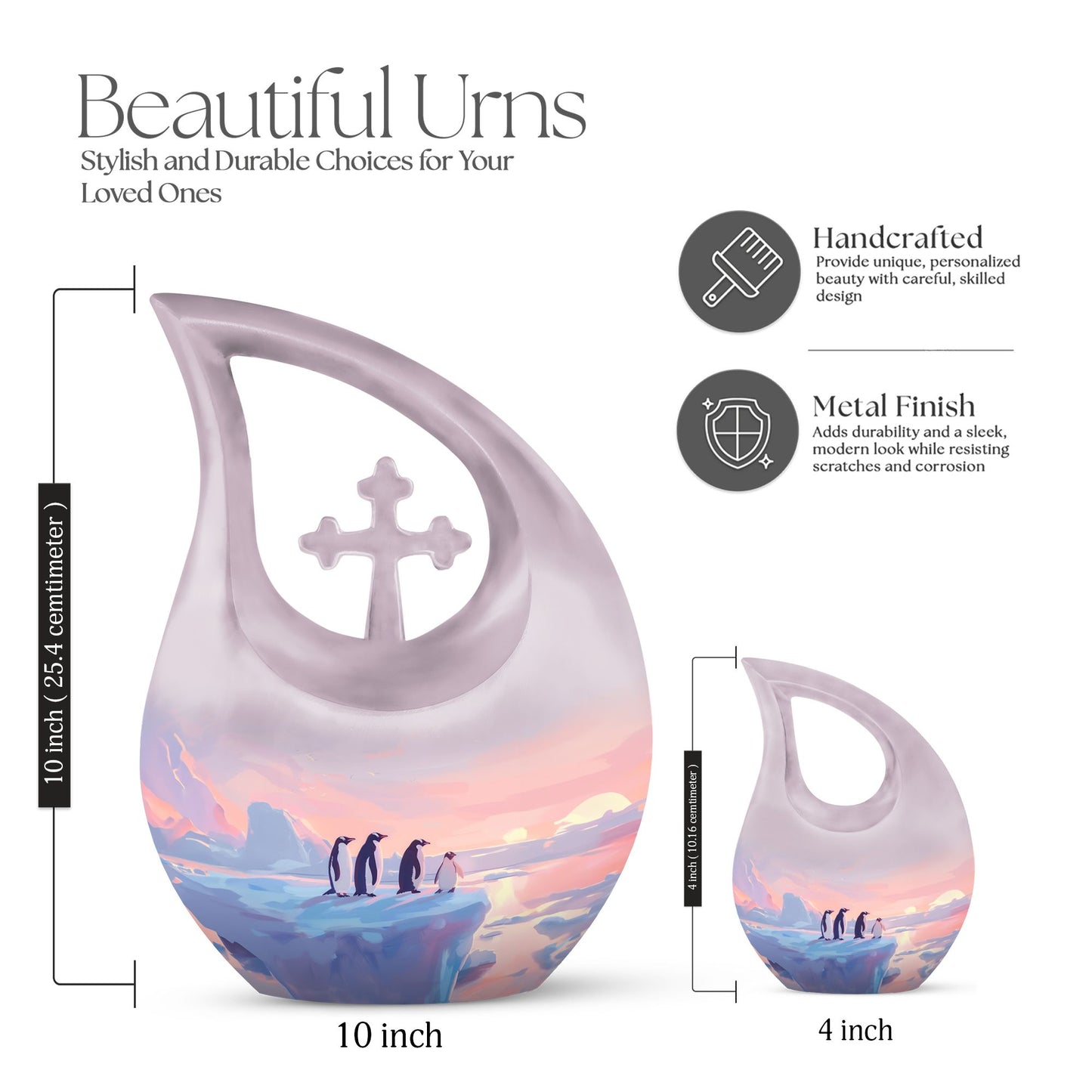 10-inch Custom Mom Penguin Urn