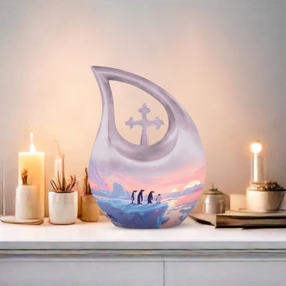 10-inch Custom Mom Penguin Urn