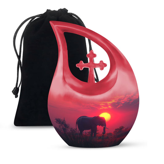10-inch Elephant themed memorial urn