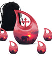 Elephant Theme Large Urn With 4 Keepsake Urn