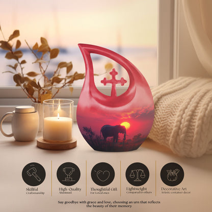 10-inch Elephant themed memorial urn
