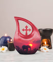 10-inch Elephant themed memorial urn