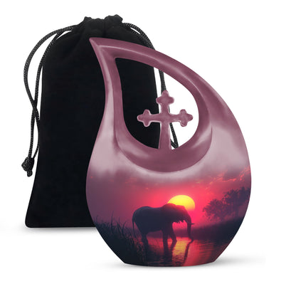 Personalized Elephant Cremation Urn for Men & Women - 10-inch, 200 cu in - Yatskia