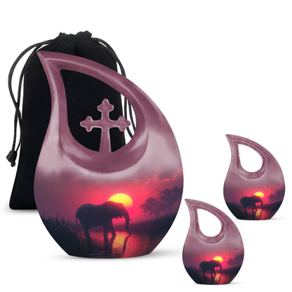 Personalized Elephant Cremation Urn for Men & Women - 10-inch, 200 cu in - Yatskia