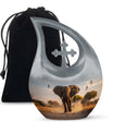 Elephant Theme Large Urn 10 Inch