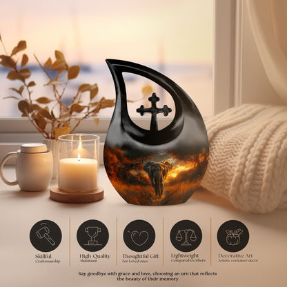 Elephant themed 10-inch Cross Drop design Companion Urn