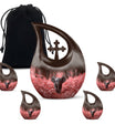 Cross Drop Elephant-Themed Cremation Keepsake Memorial Urn