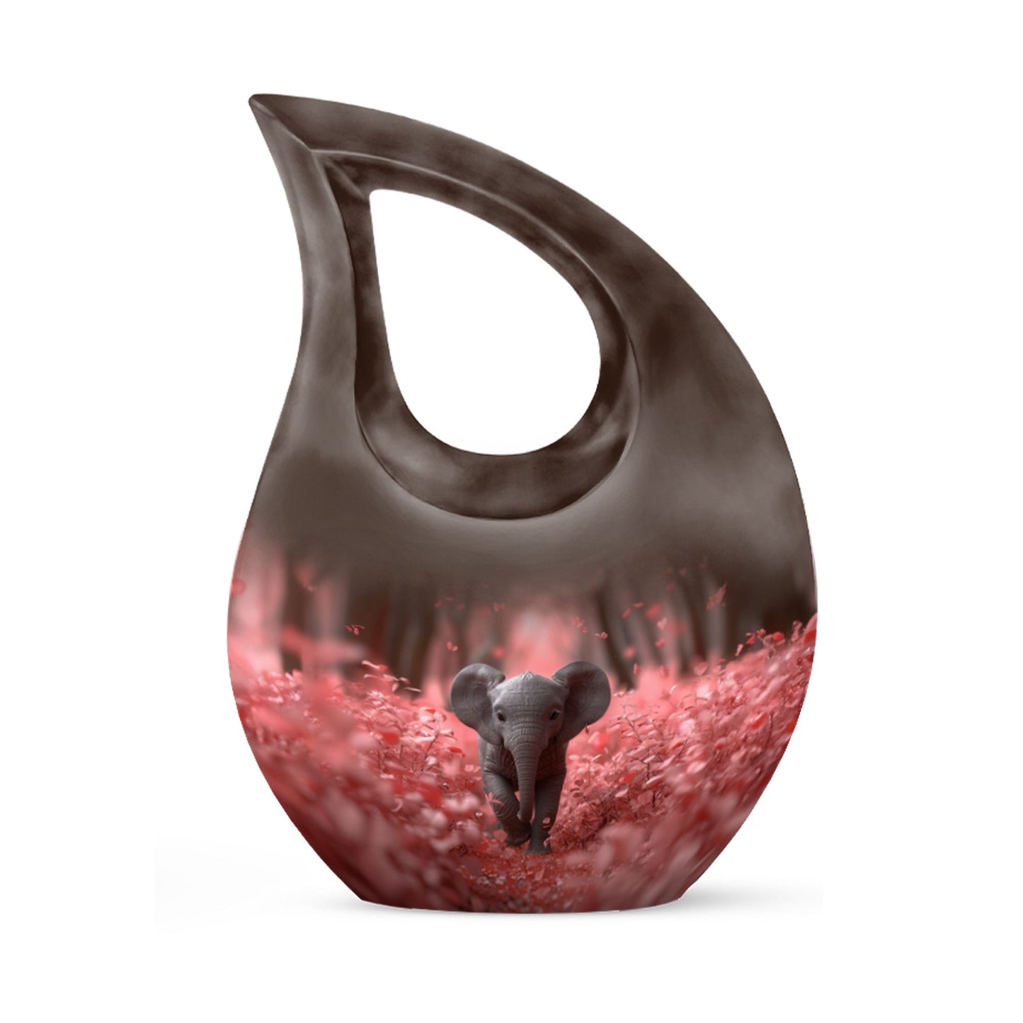 Elephant-themed Cross Drop Urn