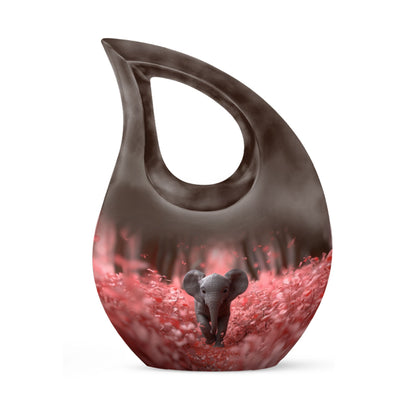 Elephant-themed Cross Drop Urn