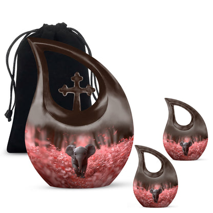 Personalized Elephant Keepsake Urn for Human Ashes - 10-inch, 200 cu in - Yatskia