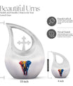 10-inch Elephant themed Cross Drop Aluminium Urn