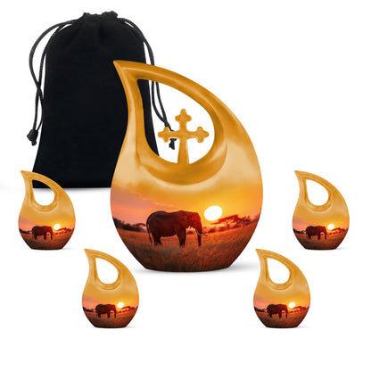 Personalized Elephant Cremation Urn for Loved One - 10-inch, 200 cu in - Yatskia