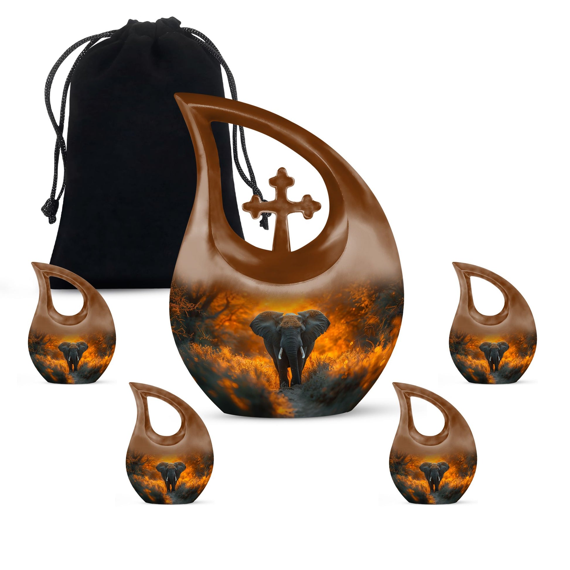 Elephant Urn: Keepsake for Men's Ashes, Uniquely Elephant Themed Memorial Urn