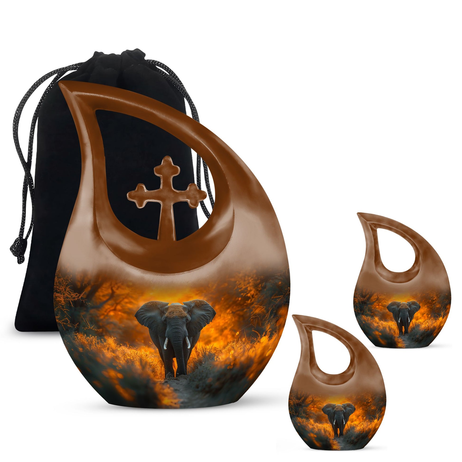 Elephant Urn: Keepsake for Men's Ashes, Uniquely Elephant Themed Memorial Urn