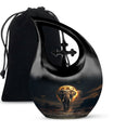 10-inch Elephant themed Cross-Drop Large Urn