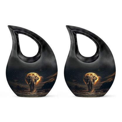 10-inch Elephant themed Cross-Drop Large Urn