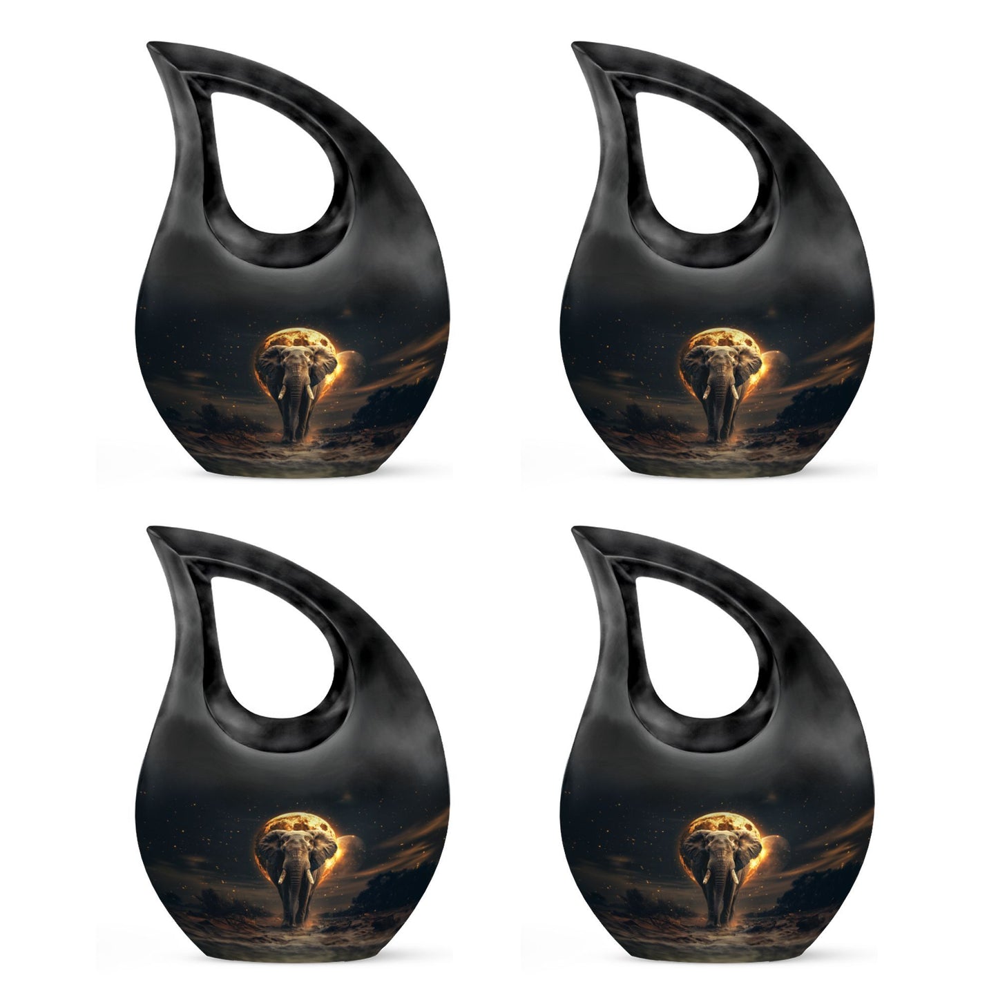 10-inch Elephant themed Cross-Drop Large Urn