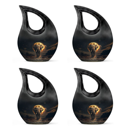 10-inch Elephant themed Cross-Drop Large Urn