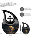 10-inch Elephant themed Cross-Drop Large Urn