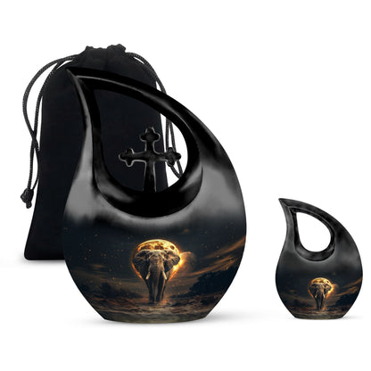 Personalized Elephant Keepsake Urn for Men - 10-inch, 200 cu in - Yatskia