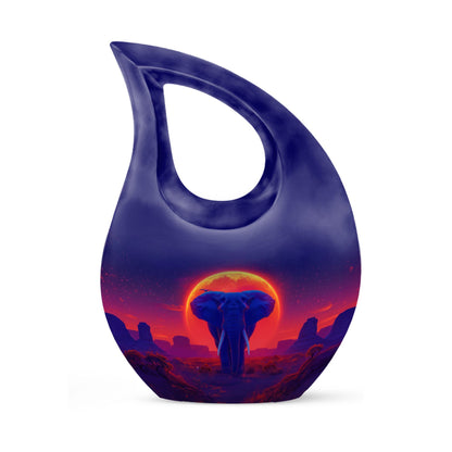 Elephant themed Cross Drop Medium Size Urn