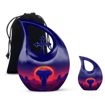 Personalized Elephant Cremation Urn for Men & Women - 10-inch, 200 cu in - Yatskia