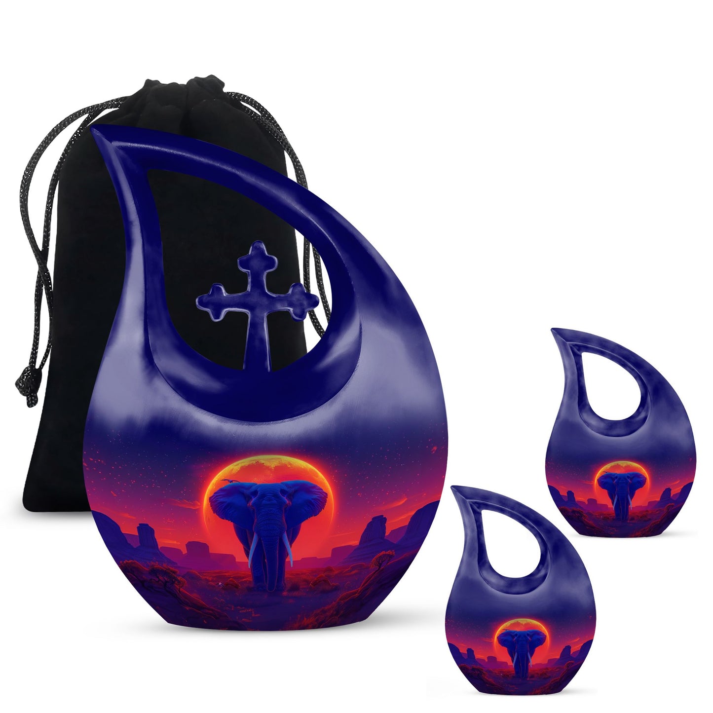 Personalized Elephant Cremation Urn for Men & Women - 10-inch, 200 cu in - Yatskia