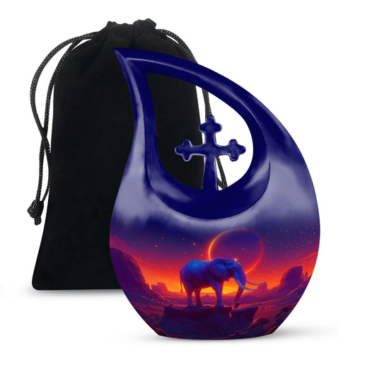 10-inch Elephant Themed Memorial Urn
