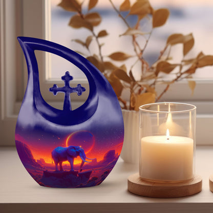 10-inch Elephant Themed Memorial Urn